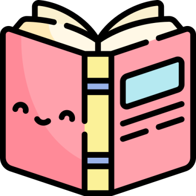 an open book with a smile on it