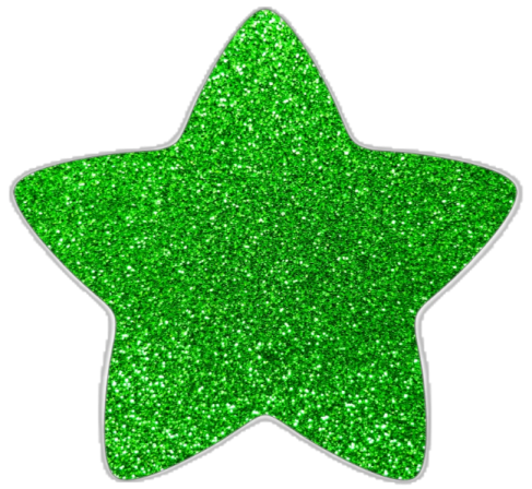 a green glitter star