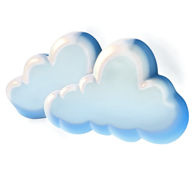 two blue clouds on a white background