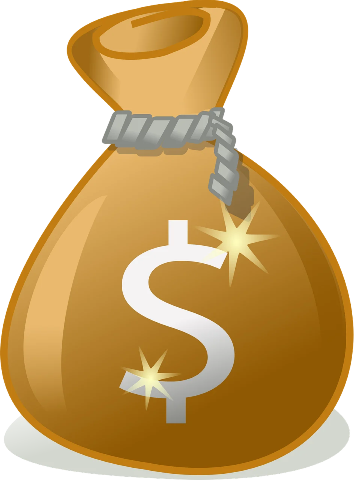 a money bag with a dollar symbol on it