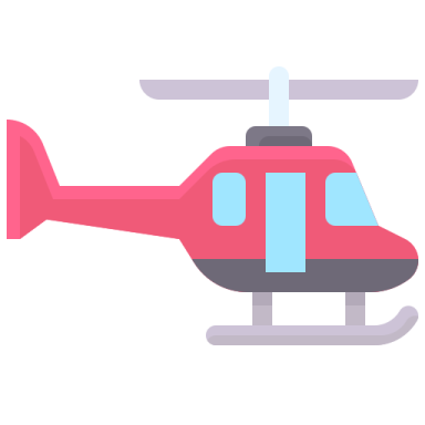 a helicopter icon on a white background