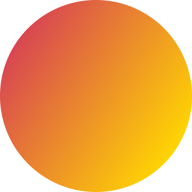 an orange circle with a white background