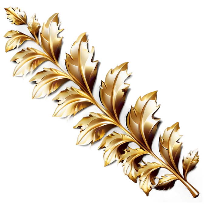 a golden leaf on a white background