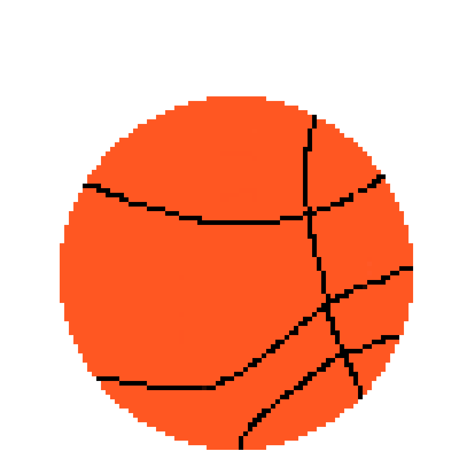 an orange ball on a white background