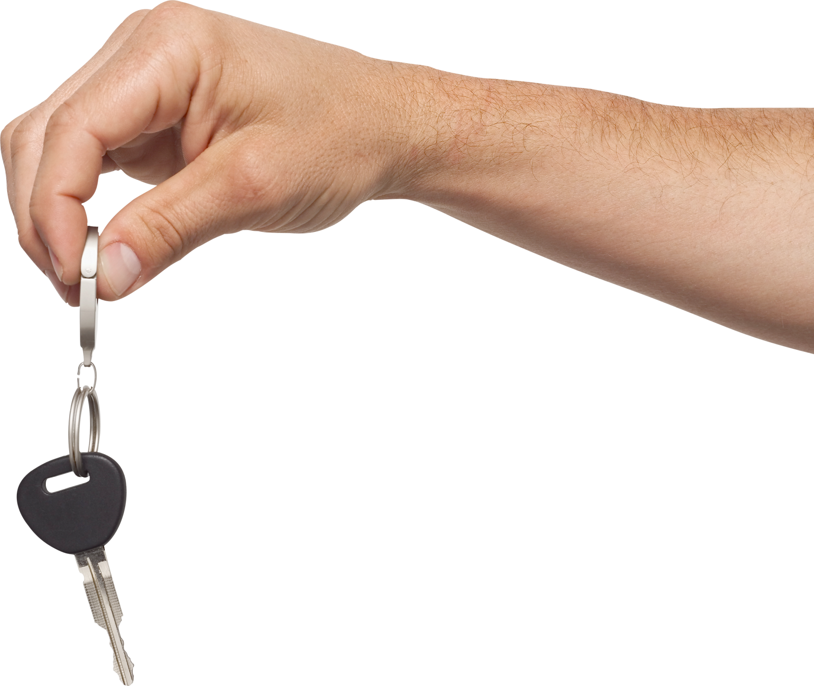 a man's hand holding a car key
