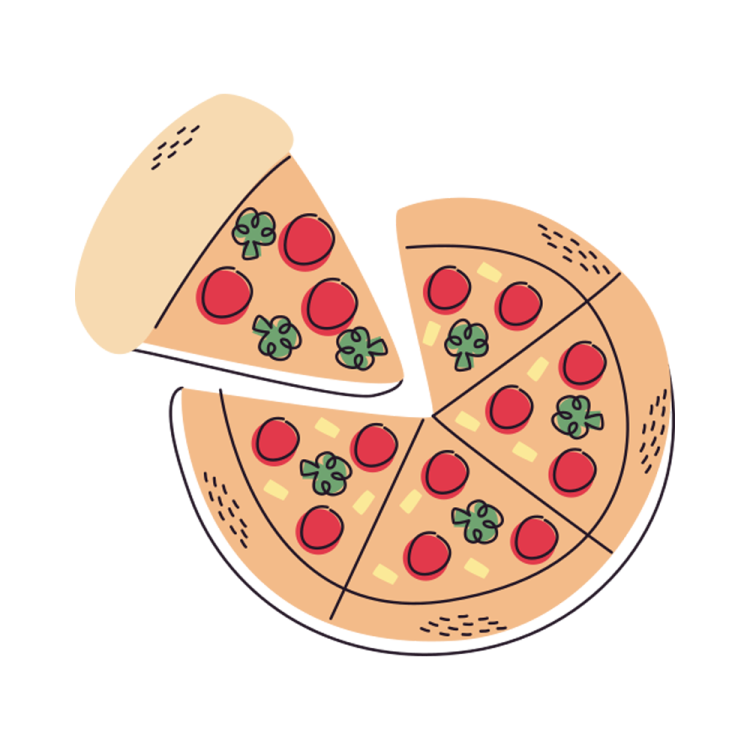 a slice of pizza with tomatoes on it