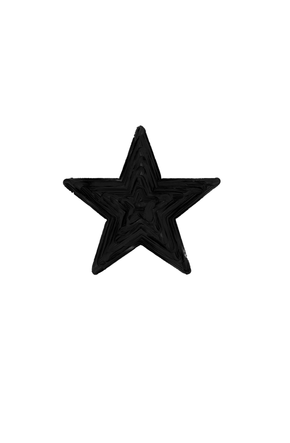 a black star on a white background