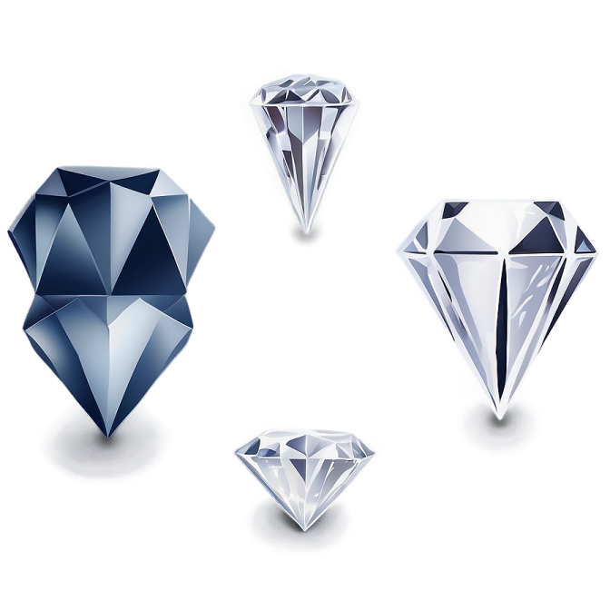 three diamonds on white background