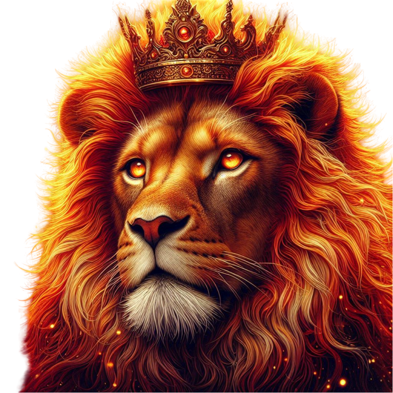 a lion with a crown on its head
