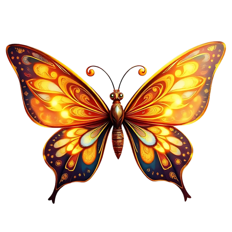 a colorful butterfly on a white background