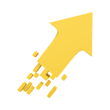 a yellow arrow on a white background