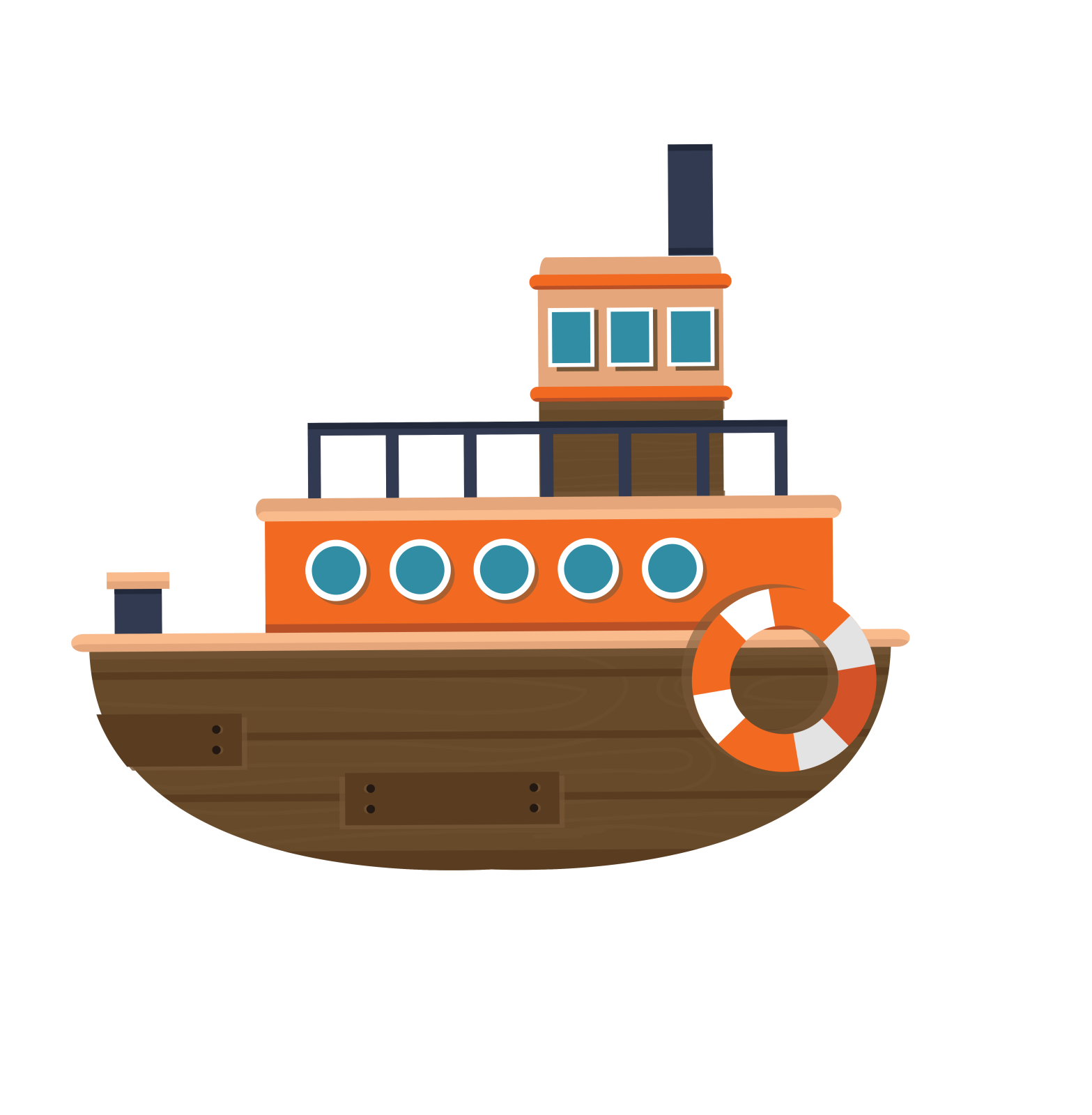 a boat with a life preserveer on it