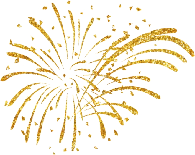 a golden fireworks on a white background