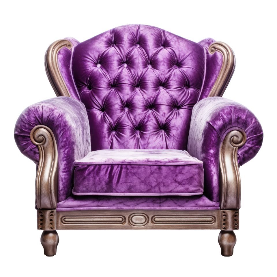 a purple velvet chesterfield chair