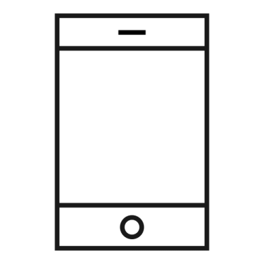 a black and white icon of an iphone