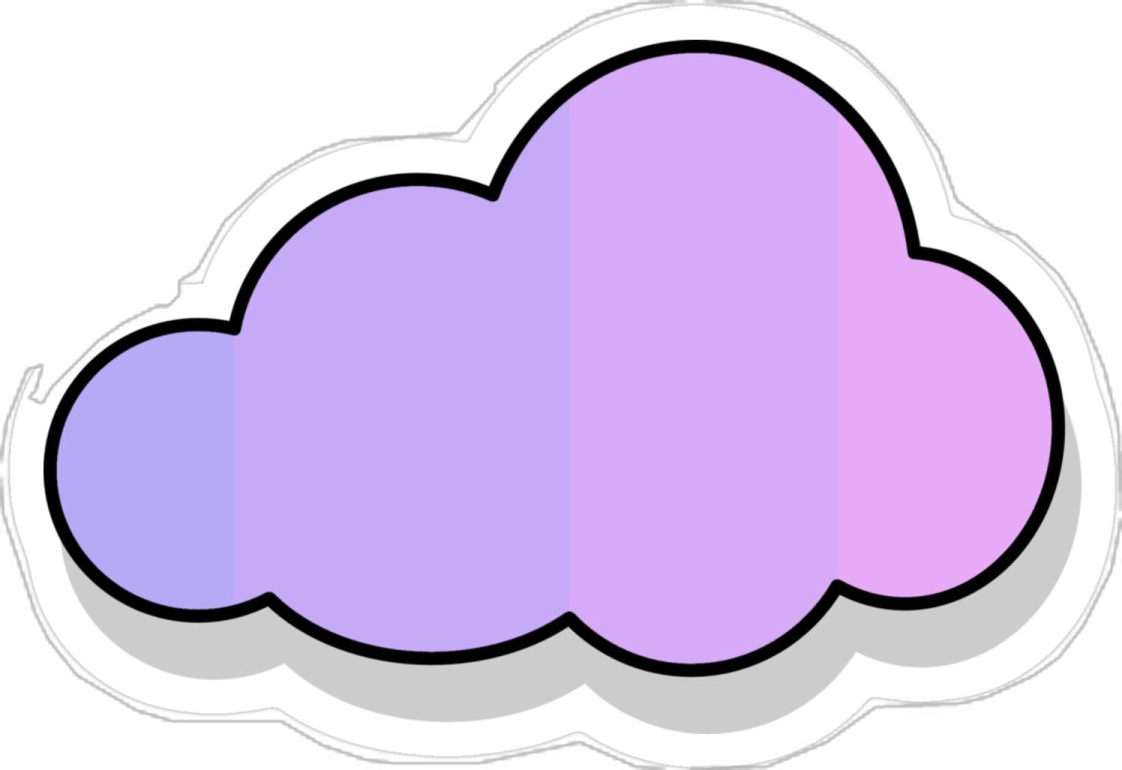 a purple cloud on a white background