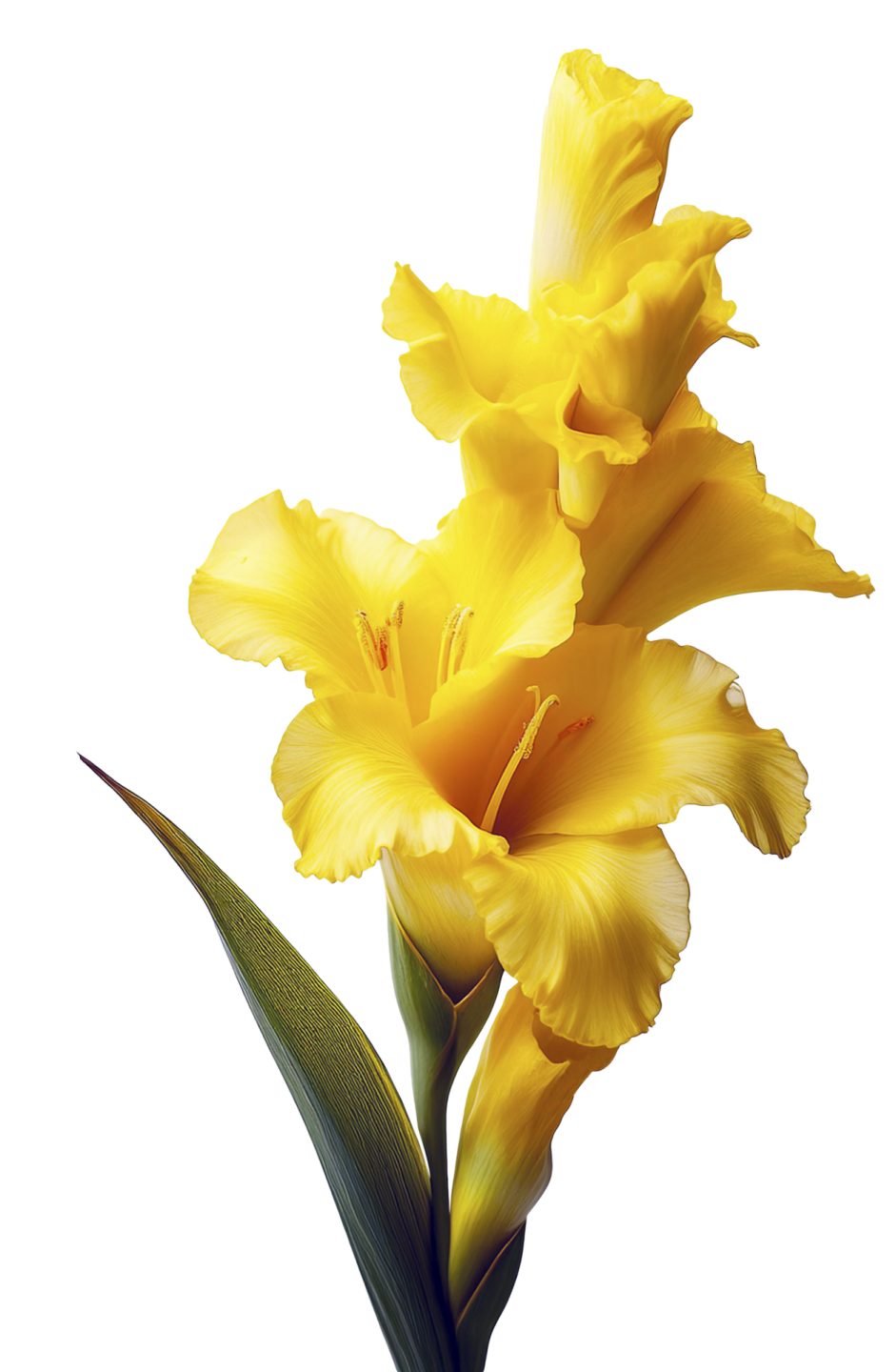 a yellow flower on a white background