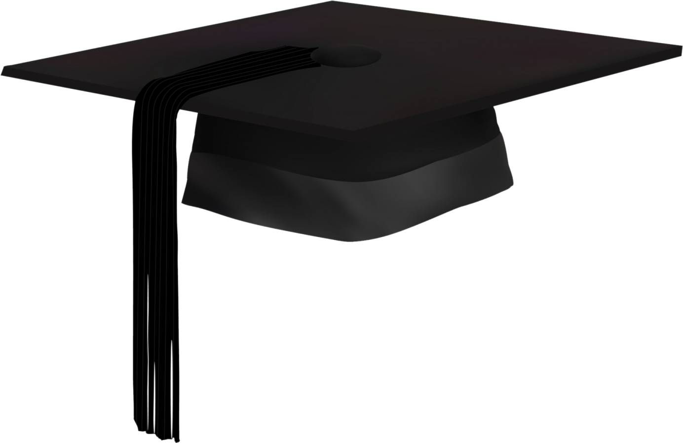 a black graduation cap on a white background
