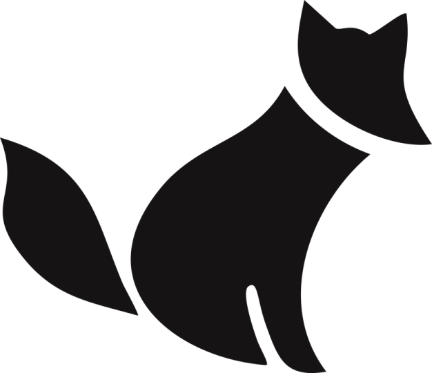 a black and white silhouette of a cat