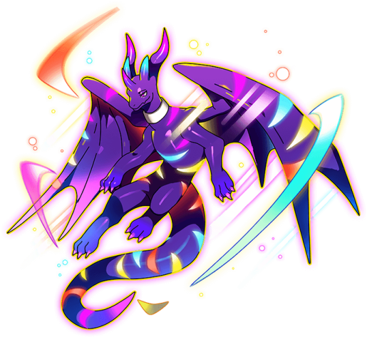 a drawing of a purple and black pokemon