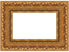 a gold frame with a white background