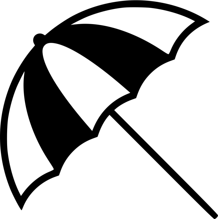 a black and white image of an umbrella