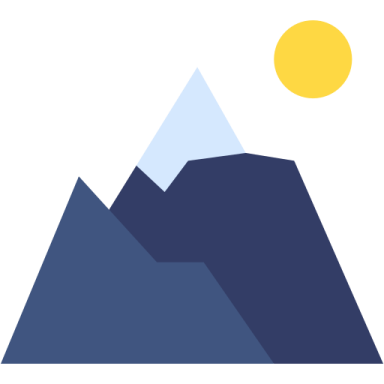 a mountain with the sun in the background