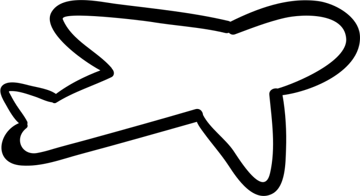 a black and white drawing of an airplane
