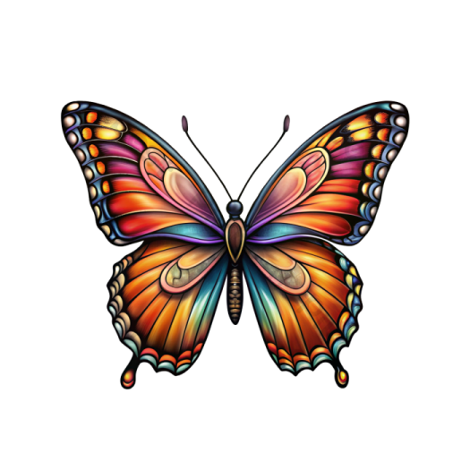 a colorful butterfly tattoo design