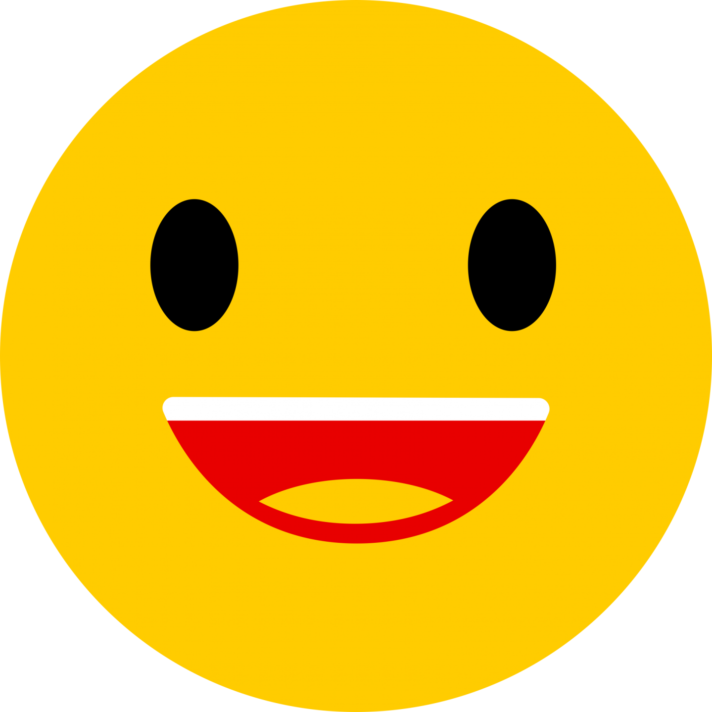 a yellow smiley face with black eyes