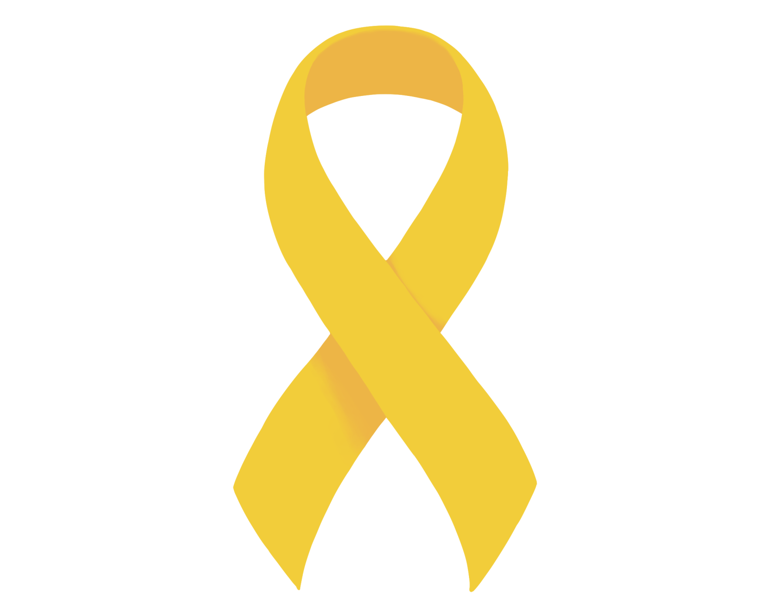 a yellow ribbon on a white background