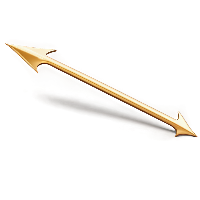 a gold arrow on a white background