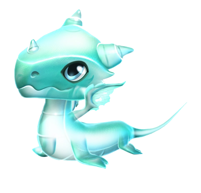 a blue and white dragon with big eyes