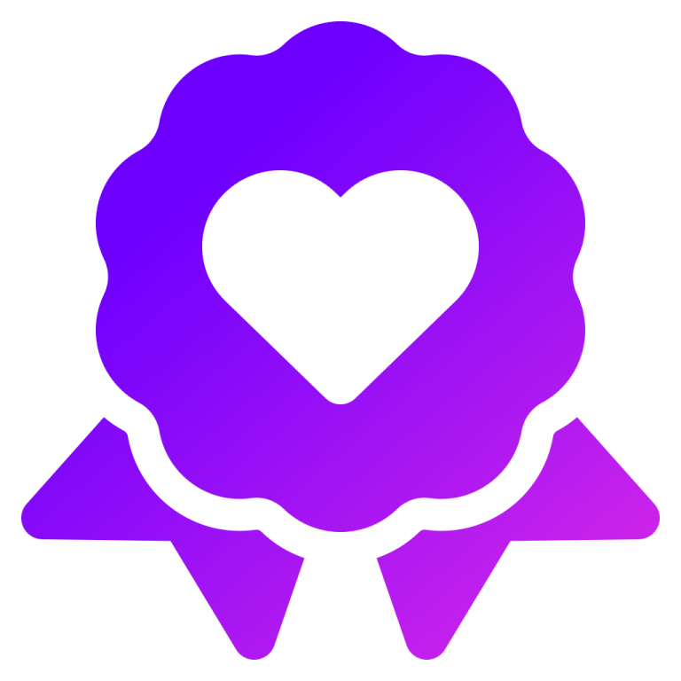 a heart in the middle of a purple circle