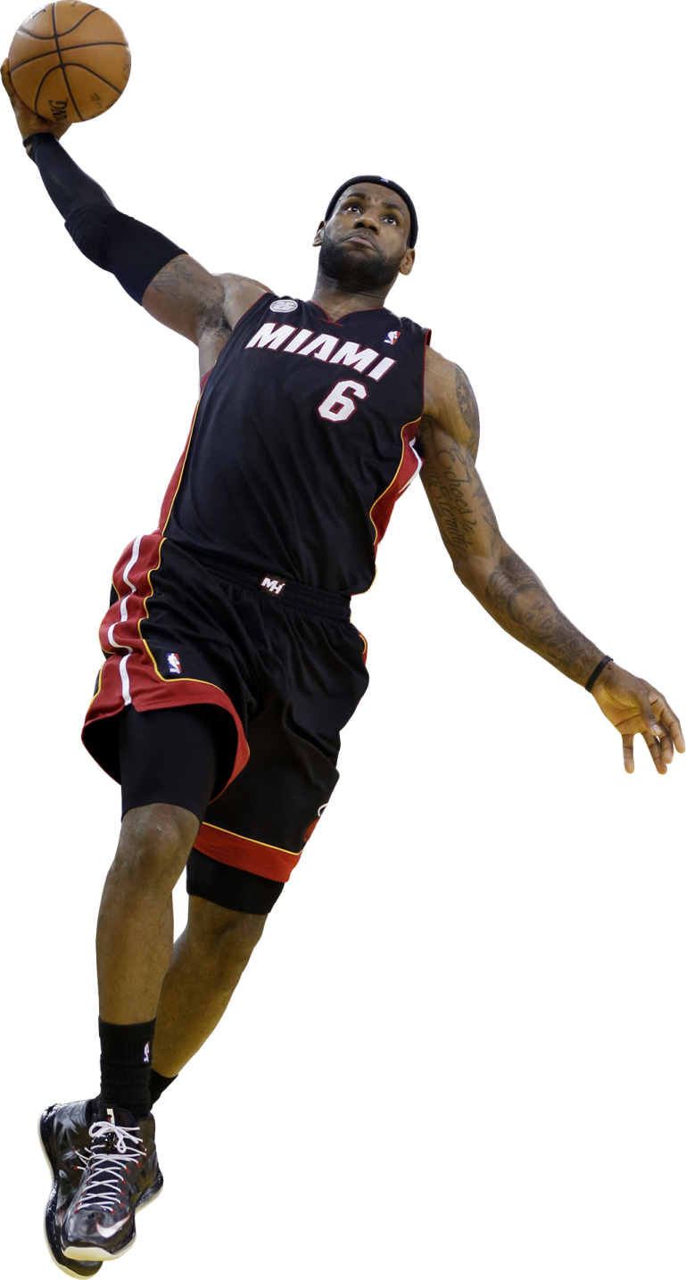 a basketball player is jumping in the air