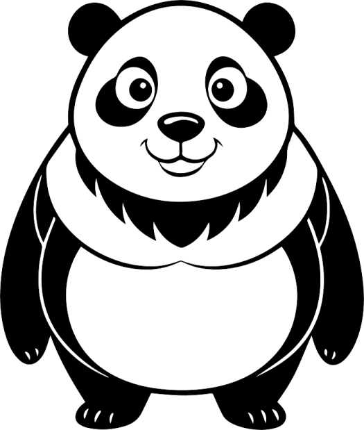a black and white panda bear