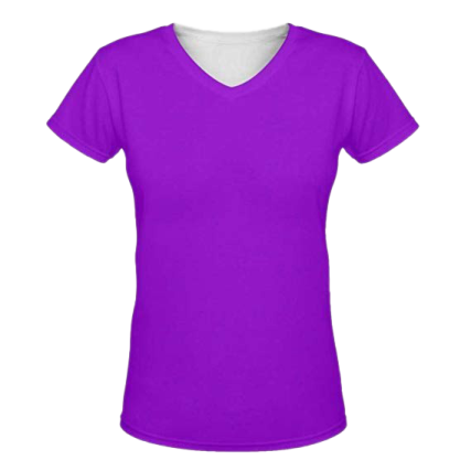a women's purple v - neck t shirt