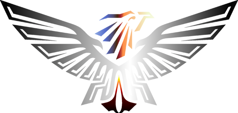 a white bird with orange and blue wings