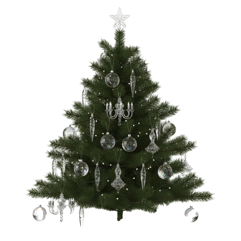 a christmas tree with ornaments on it