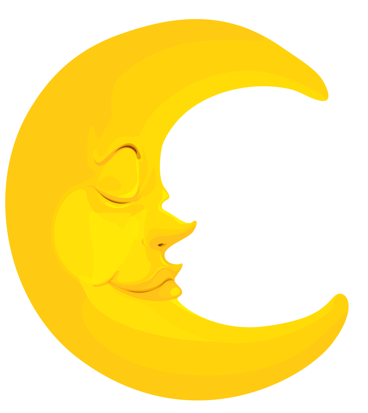 a yellow moon with a smiling face