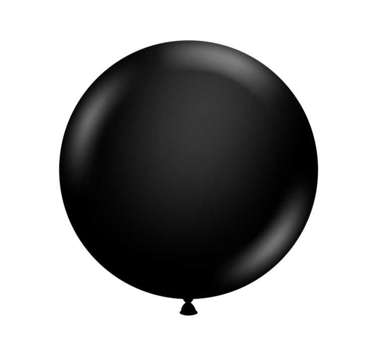 a black balloon on a white background
