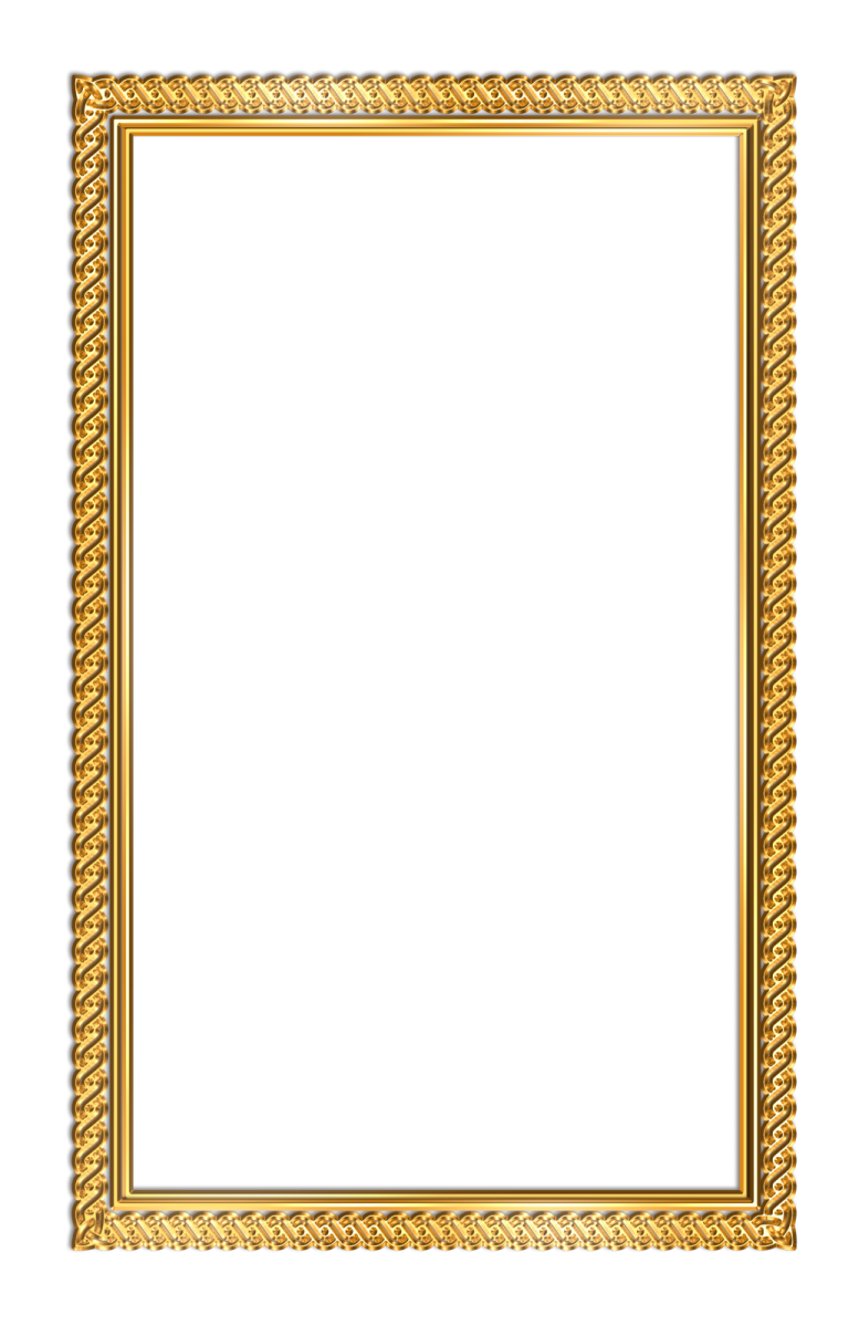 a gold frame on a white background
