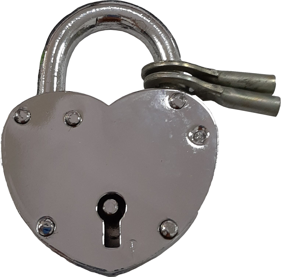 a heart shaped lock on a white background