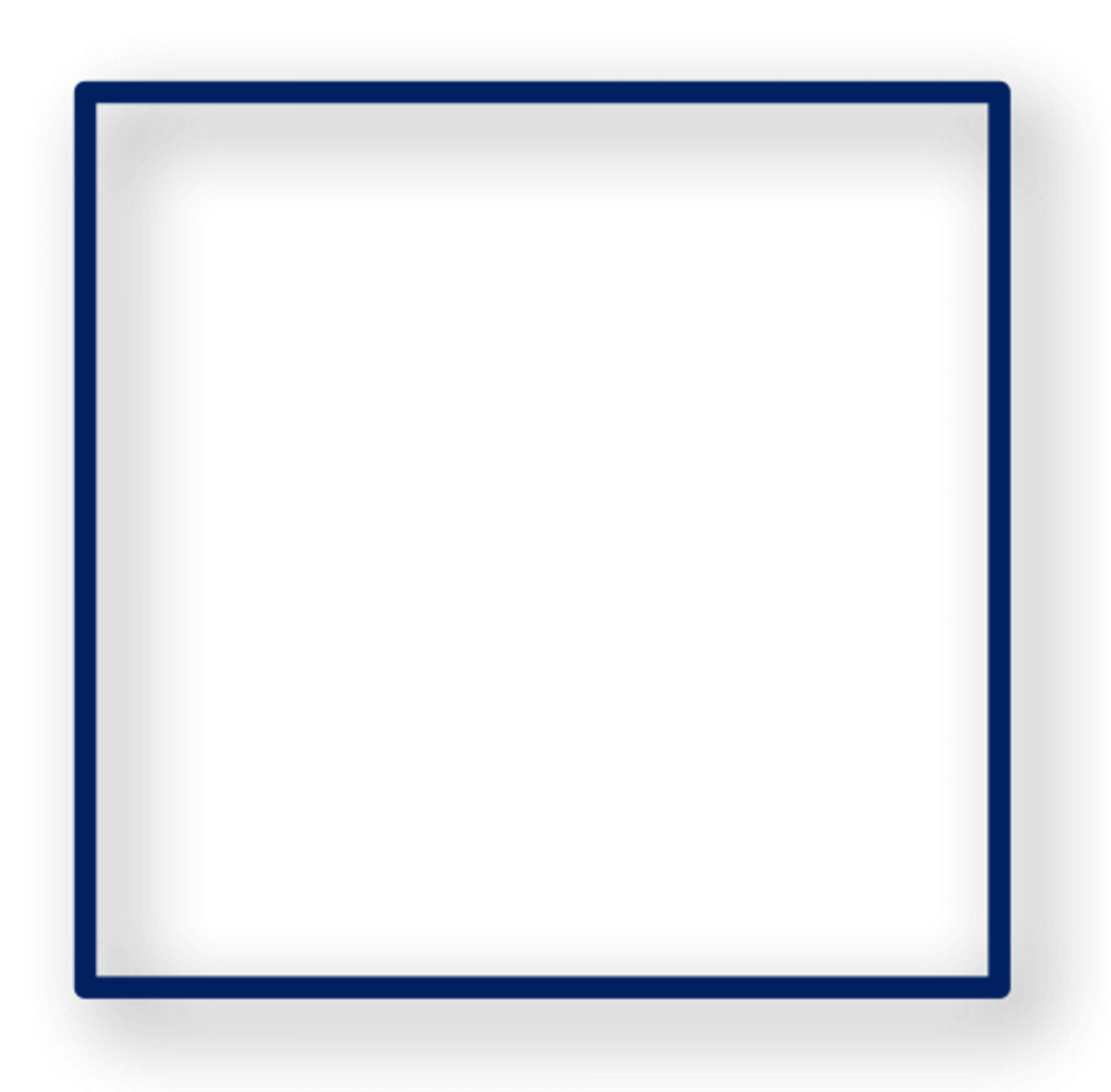 a square blue frame on a white background