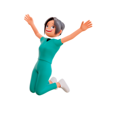 a woman is jumping in the air with her arms outstretched