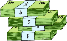 a stack of money