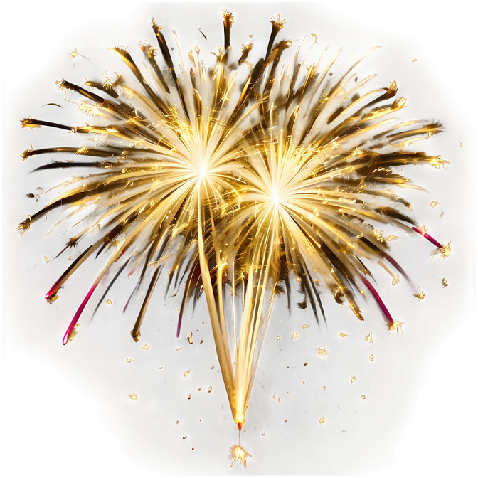 a bunch of gold and red fireworks