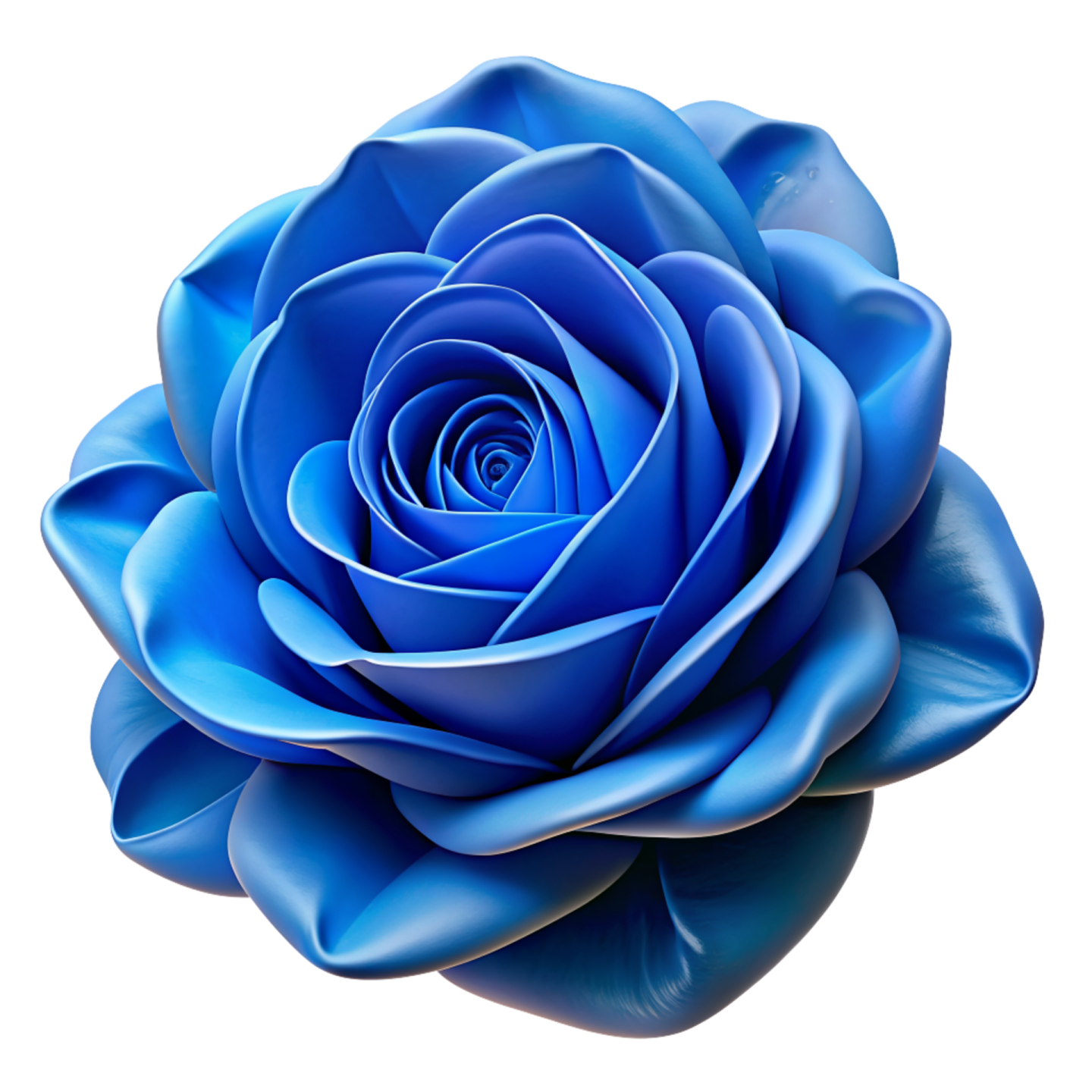a blue rose on a white background