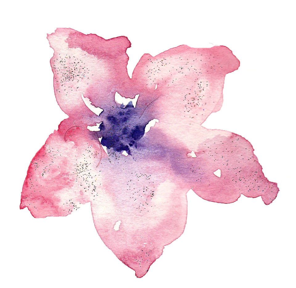 a watercolor flower on a white background