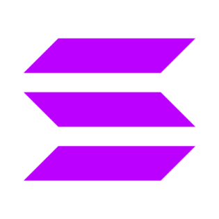 a purple arrow with the letter e